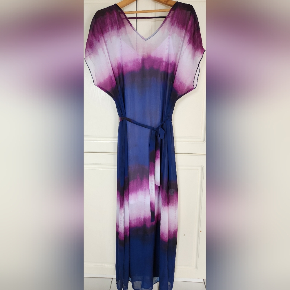OMBRE Chiffon Maxi Dress M